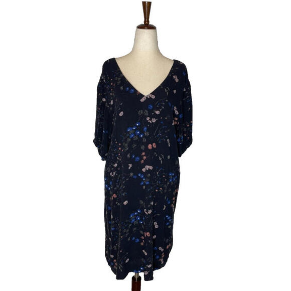 Gentle Fawn Anthro Darcy Short Sleeve Floral Shift Dress Cage Cut Out Back L - Picture 2 of 7